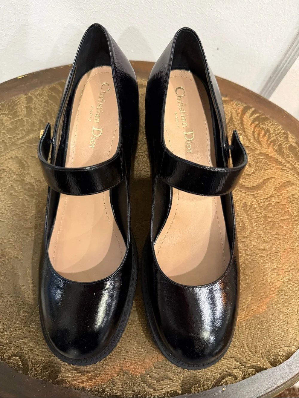 Dior D-Doll Black Patent Mary Jane Block Heel Pumps - Picture 6 of 11